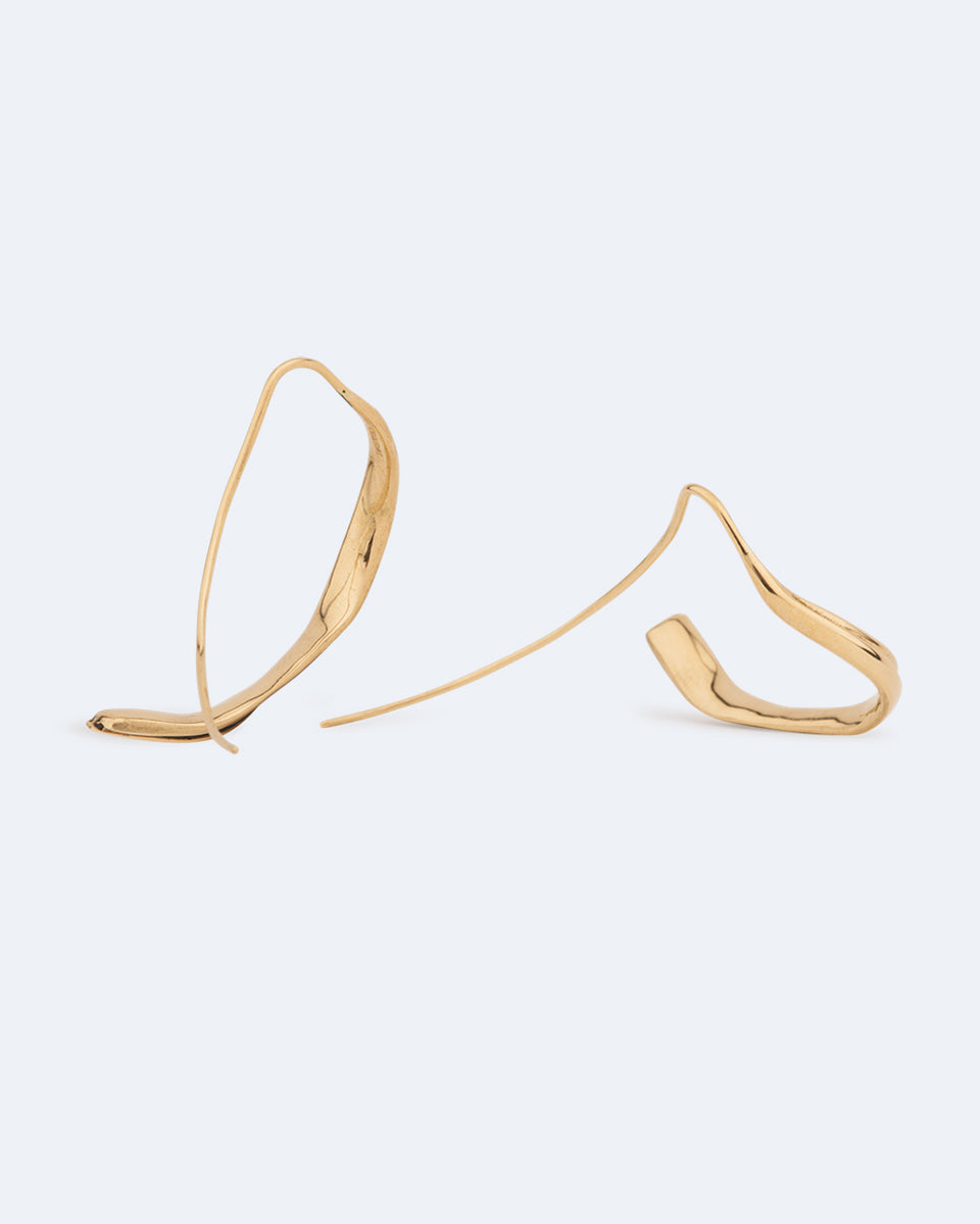 A Sudden Gust of Wind - 18 Carat Yellow Gold and Diamond Earrings