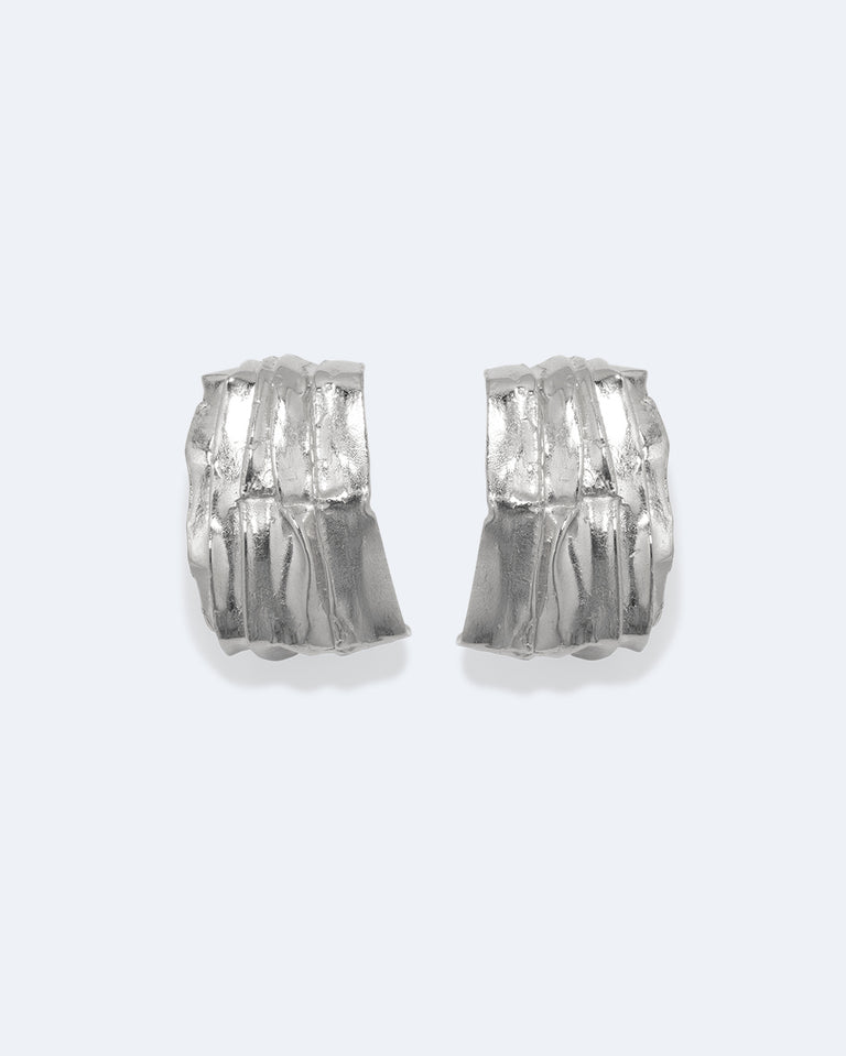Pleat - Silver Plated Earrings