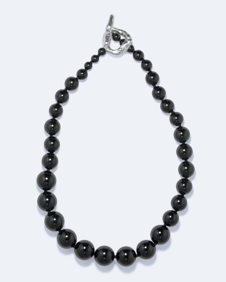 Knee‐Deep In A Bog in North Yorkshire - Black Onyx and Recycled Silver Necklace