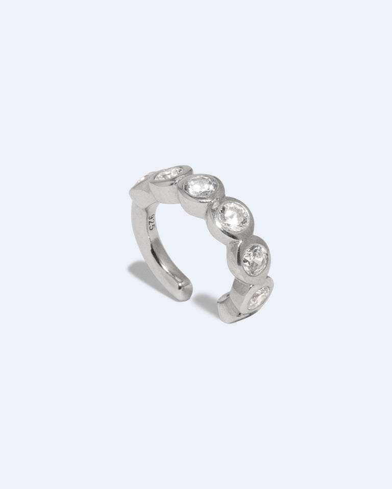 Arc - Zirconia and Recycled Silver Ear Cuff
