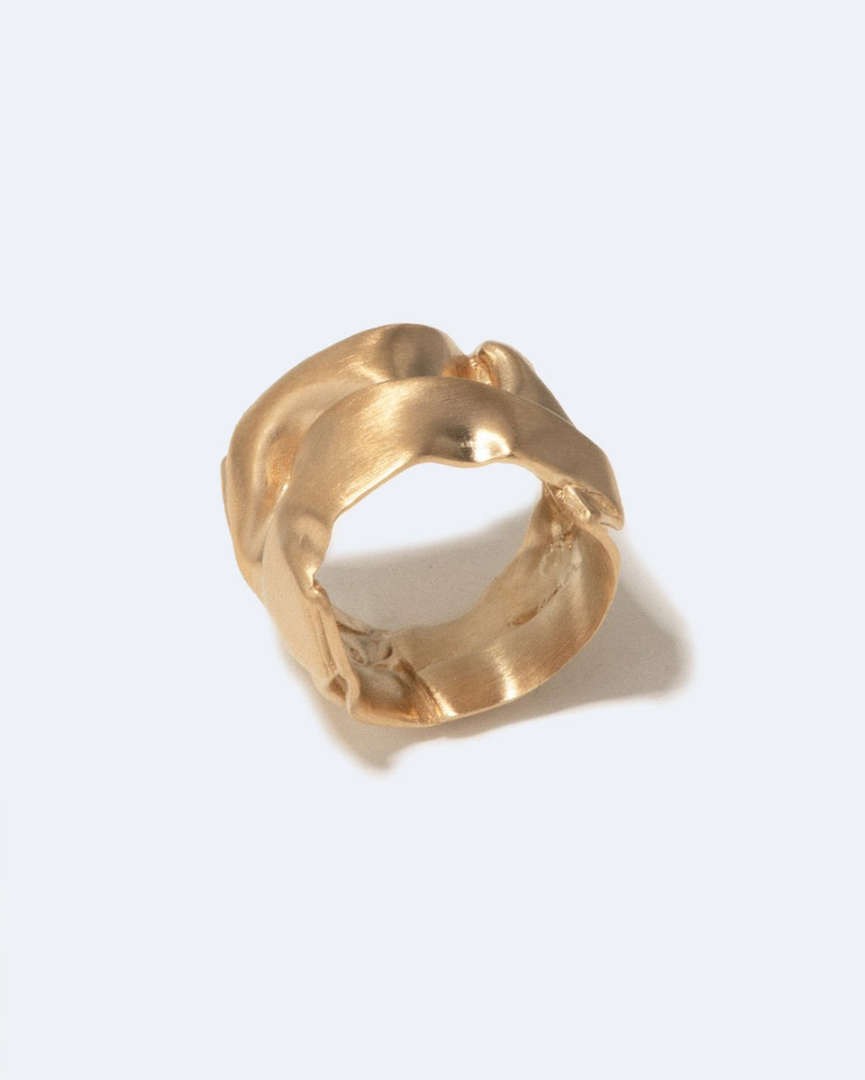 Crunched: A Tale of Abandoned Legal Strategies - Recycled Gold Vermeil Ring