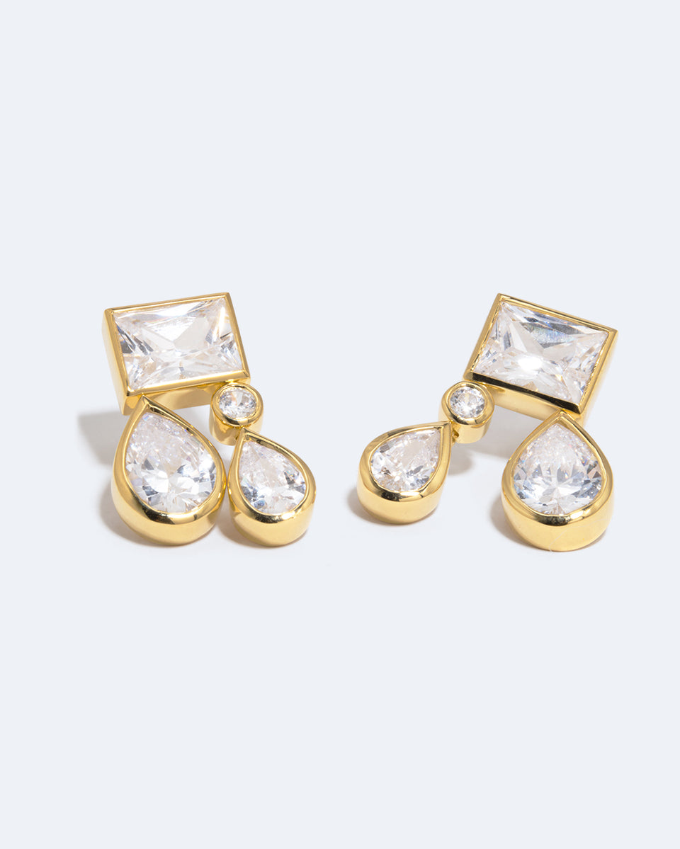 A Reasonable Amount of Chaos - Zirconia and Recycled Gold Vermeil Earrings