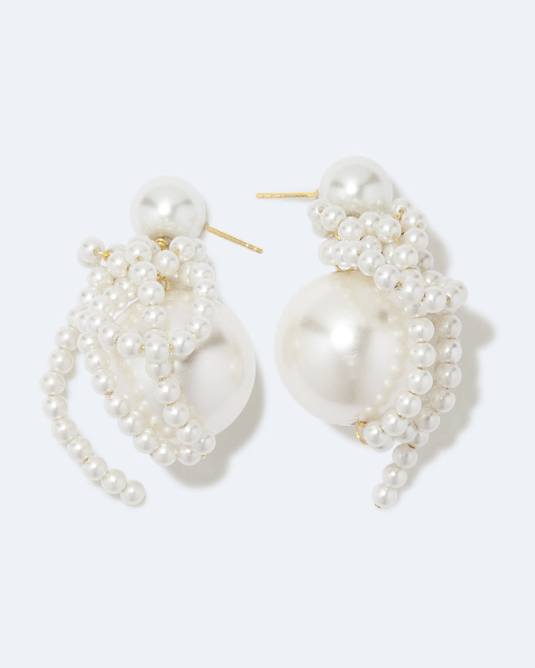 Time is Thirsty - Pearl and Gold Plated Earrings