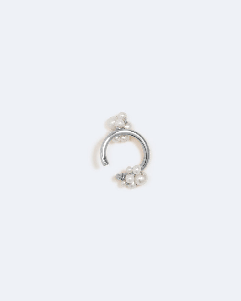 Surfacing - Pearl and Recycled Silver Ear Cuff