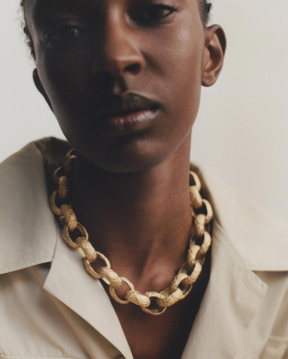 The Cave You Fear to Enter Holds The Treasure That You Seek -  Gold Plated Necklace