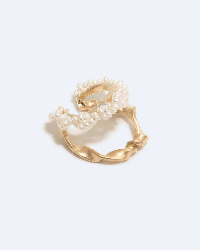 A Negotiation with the Infinite - Freshwater Pearl and Gold Vermeil Ear Cuff