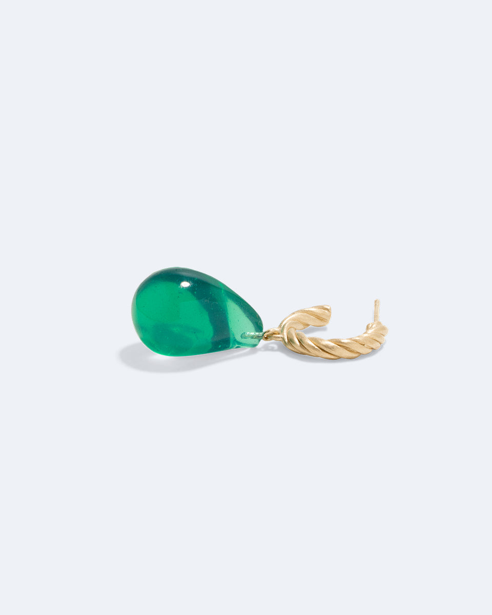 Husband Number Six? - Green Bio Resin and Gold Vermeil Single Earring