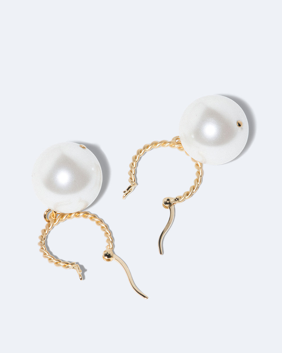 Granny Smith -  Shell Pearl and Recycled Gold Vermeil Earrings