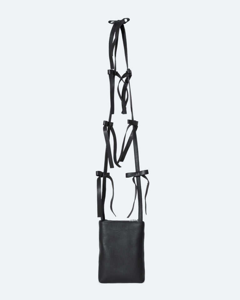 The Bows - Black Crossbody Shoulder Bag w/Bows