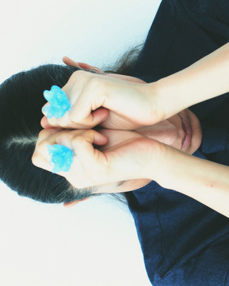 Floe - Blue Resin and Recycled Silver Ring