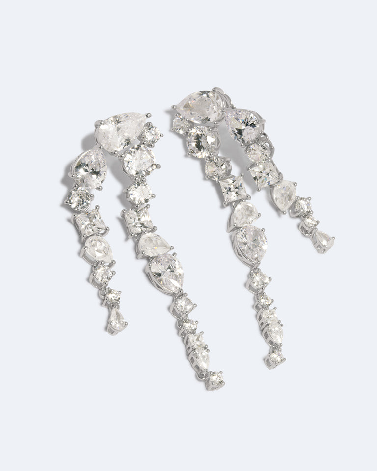 Corus - Zirconia and Recycled Silver Earrings