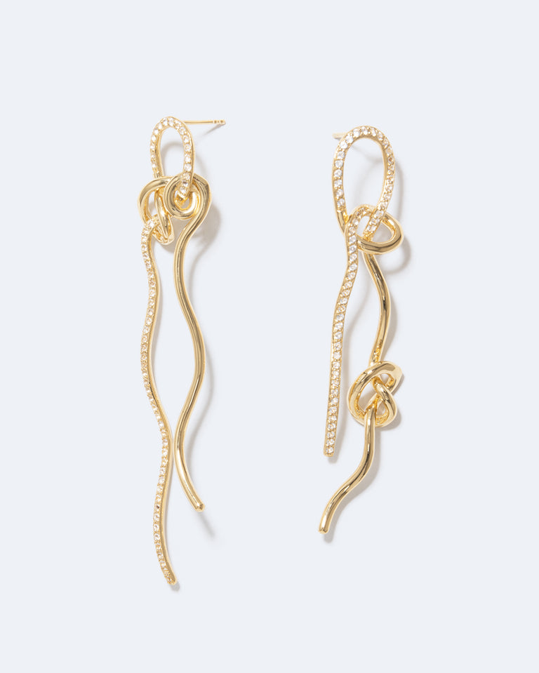 Not Even The Mathematician Can Create Things At Will - White Topaz and Recycled Gold Vermeil Earrings