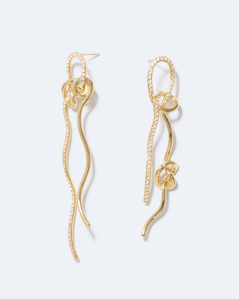 Not Even The Mathematician Can Create Things At Will - White Topaz and Recycled Gold Vermeil Earrings