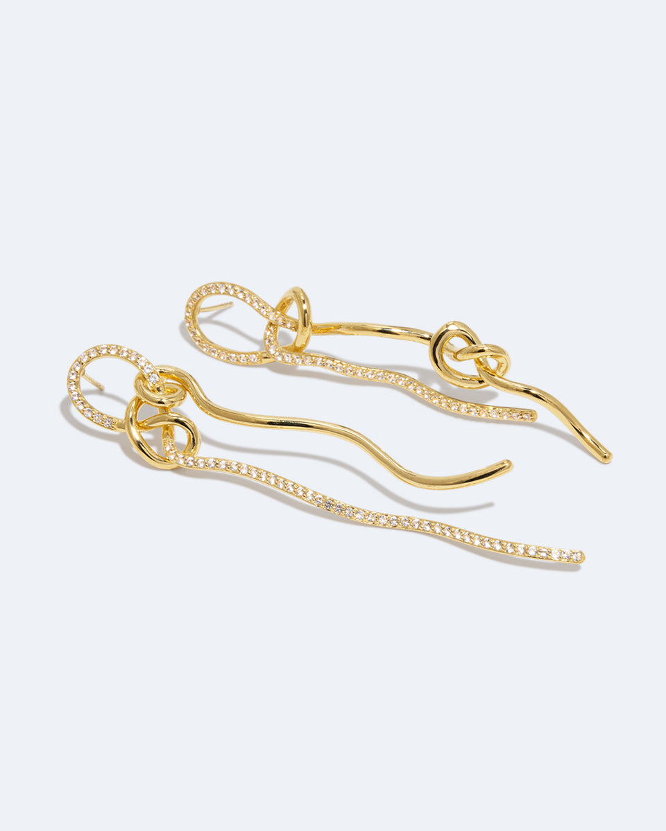 Not Even The Mathematician Can Create Things At Will - White Topaz and Recycled Gold Vermeil Earrings