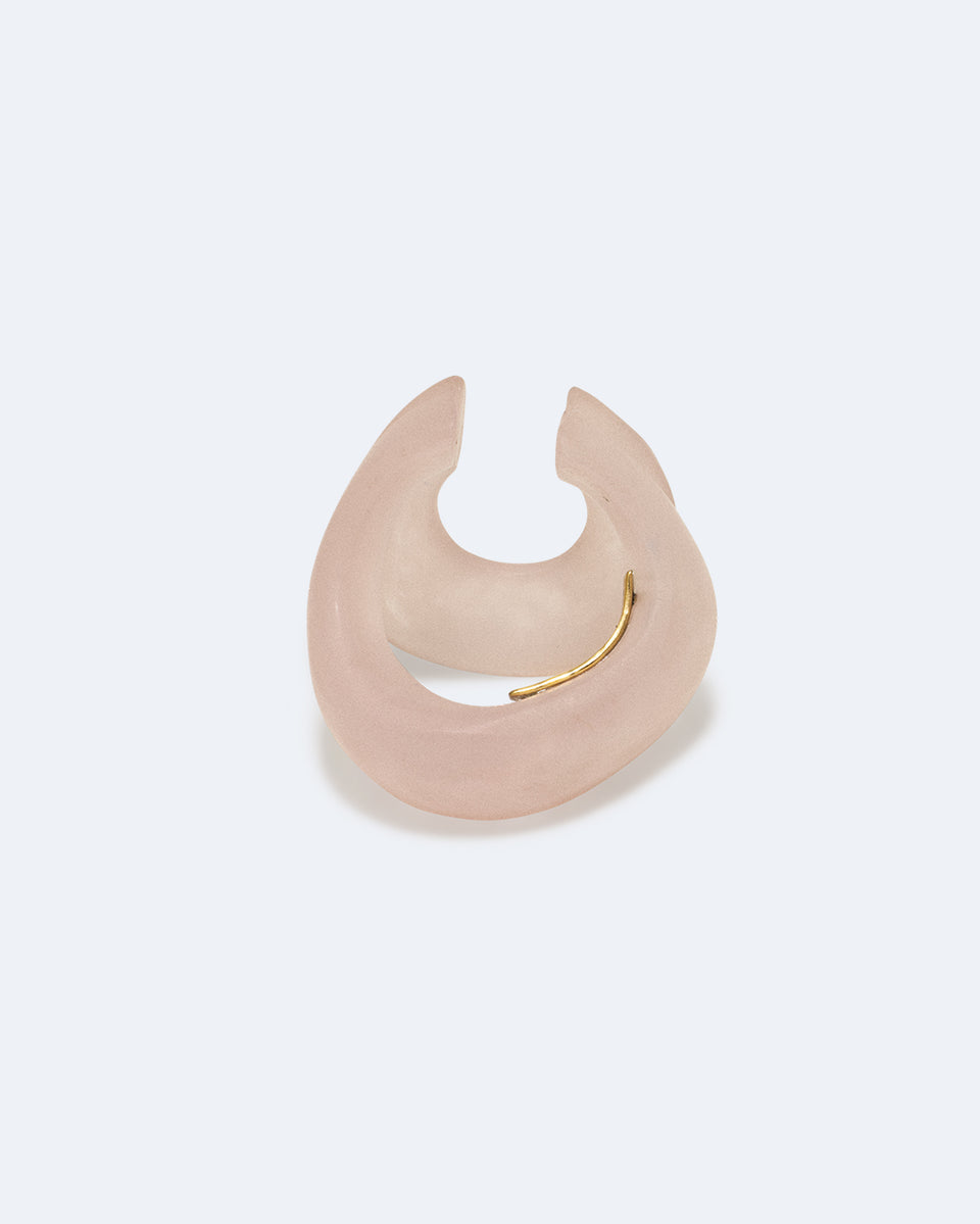 Somewhere Between Fine and Not Fine - Rose Quartz Bio Resin and Gold Vermeil Ear Cuff