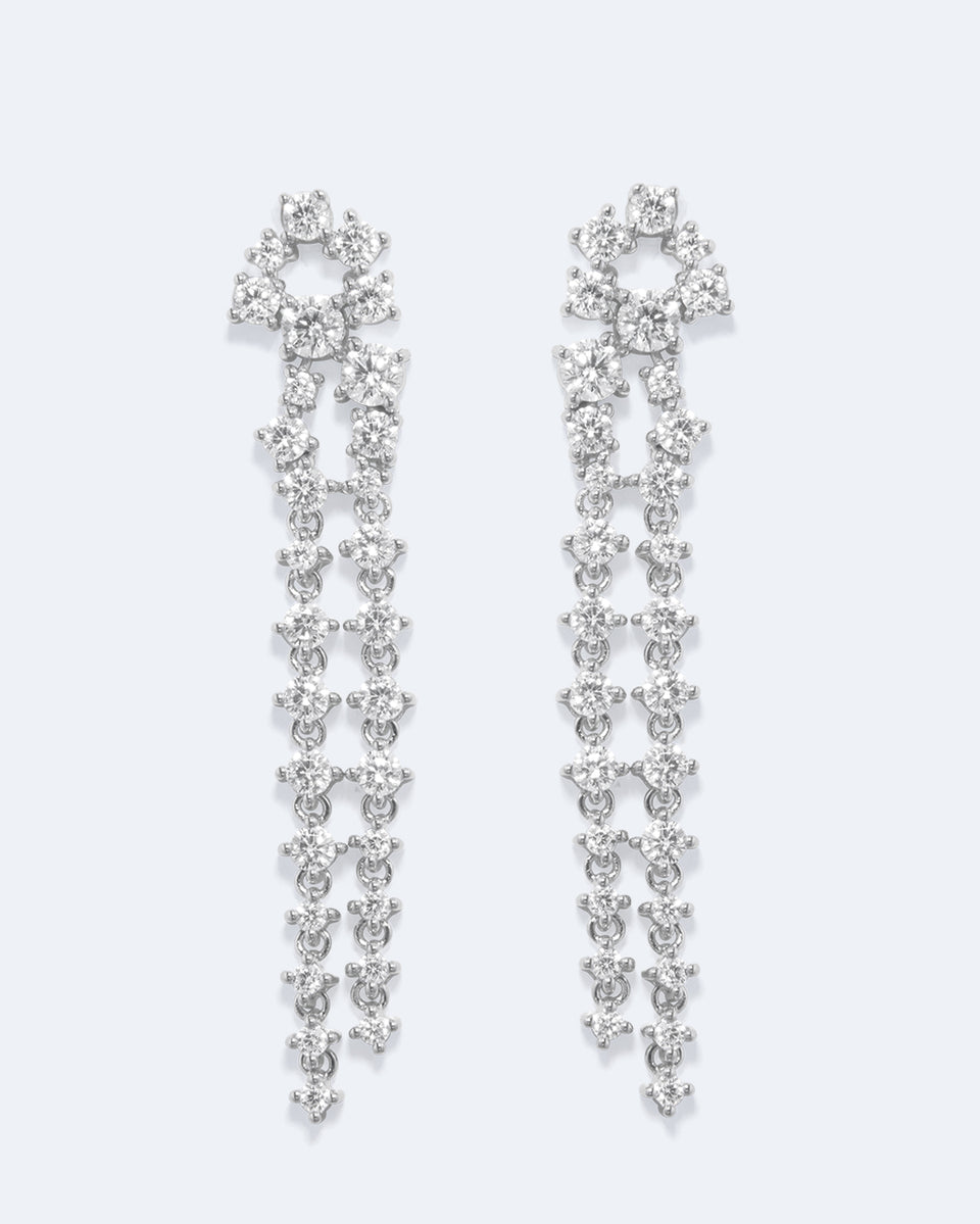 Dropping Light - Zirconia and Recycled Silver Earrings
