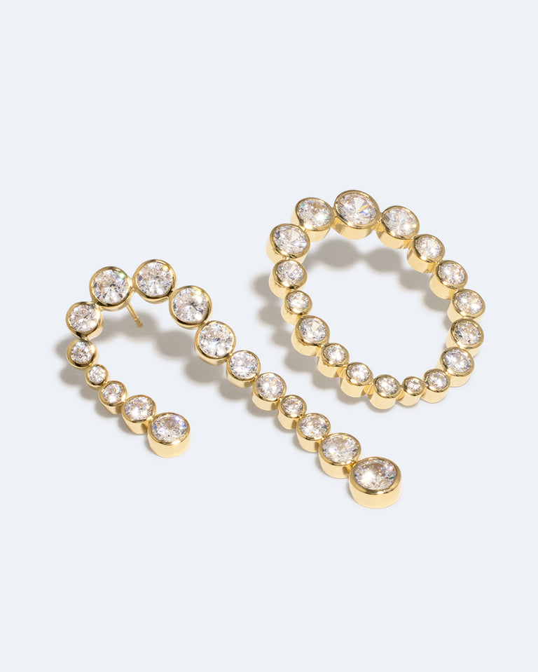 Glade - Zirconia and Recycled Gold Vermeil Earrings