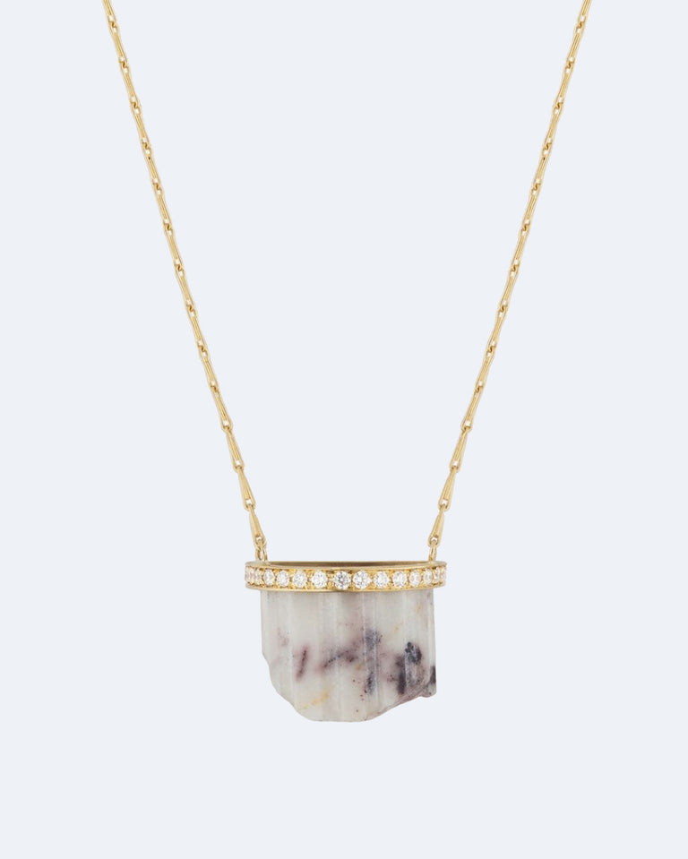 Marble Fragment  - 18 Carat Yellow Gold, Marble and Diamond Pendant