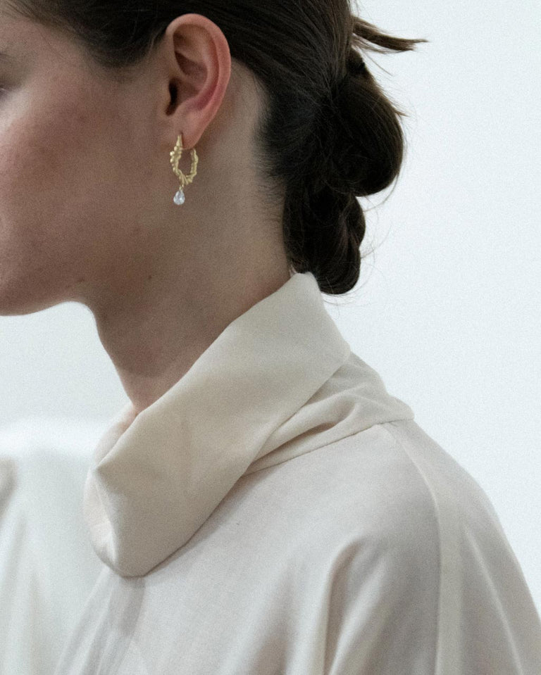Time is Not an Illusion - Zirconia and Recycled Gold Vermeil Earrings