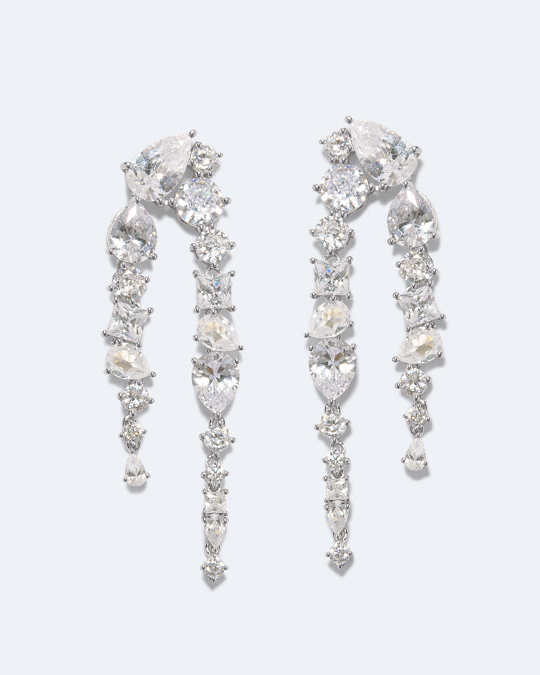Corus - Zirconia and Recycled Silver Earrings