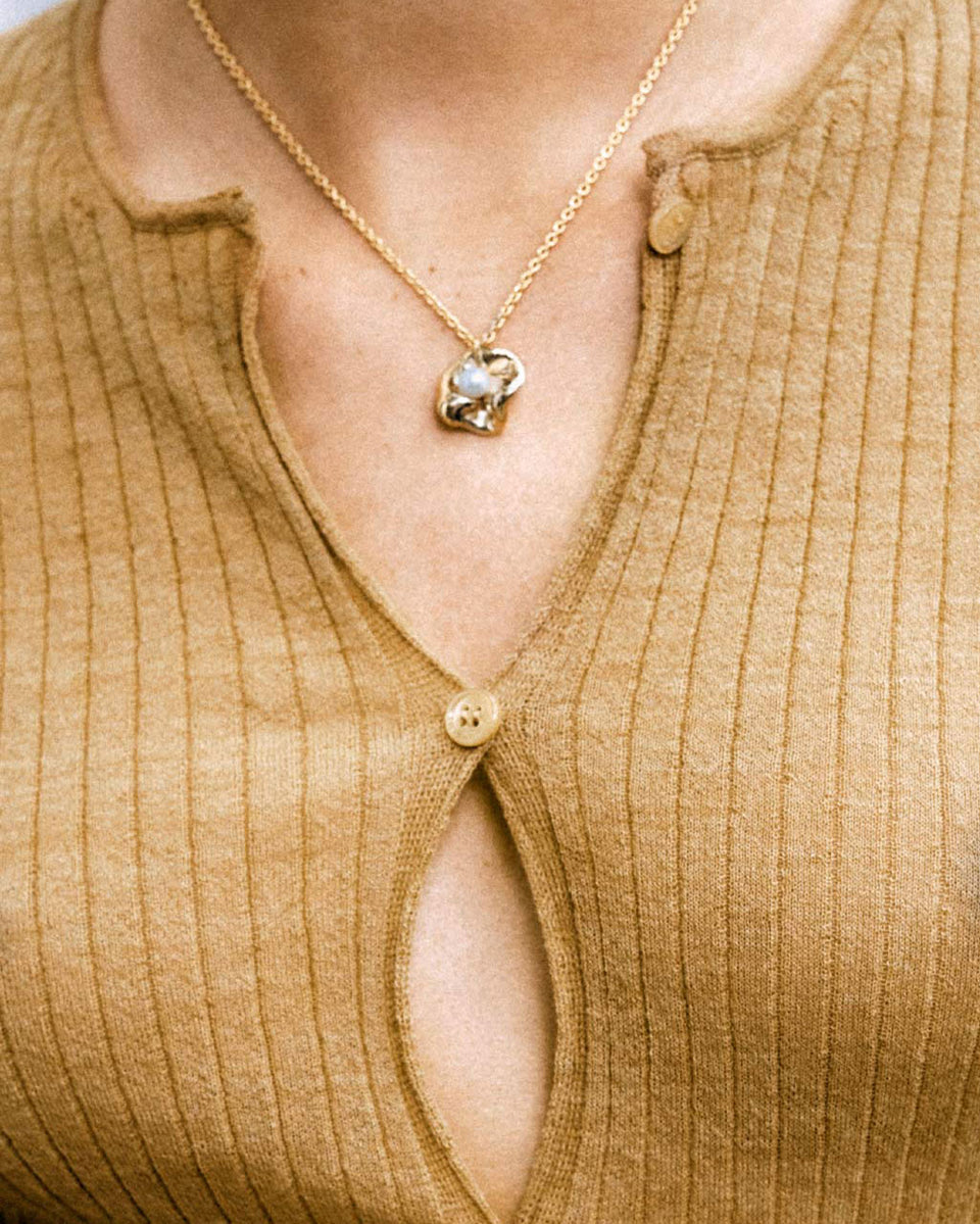 Dream Odyssey - Pearl and Recycled Gold Vermeil Pendant