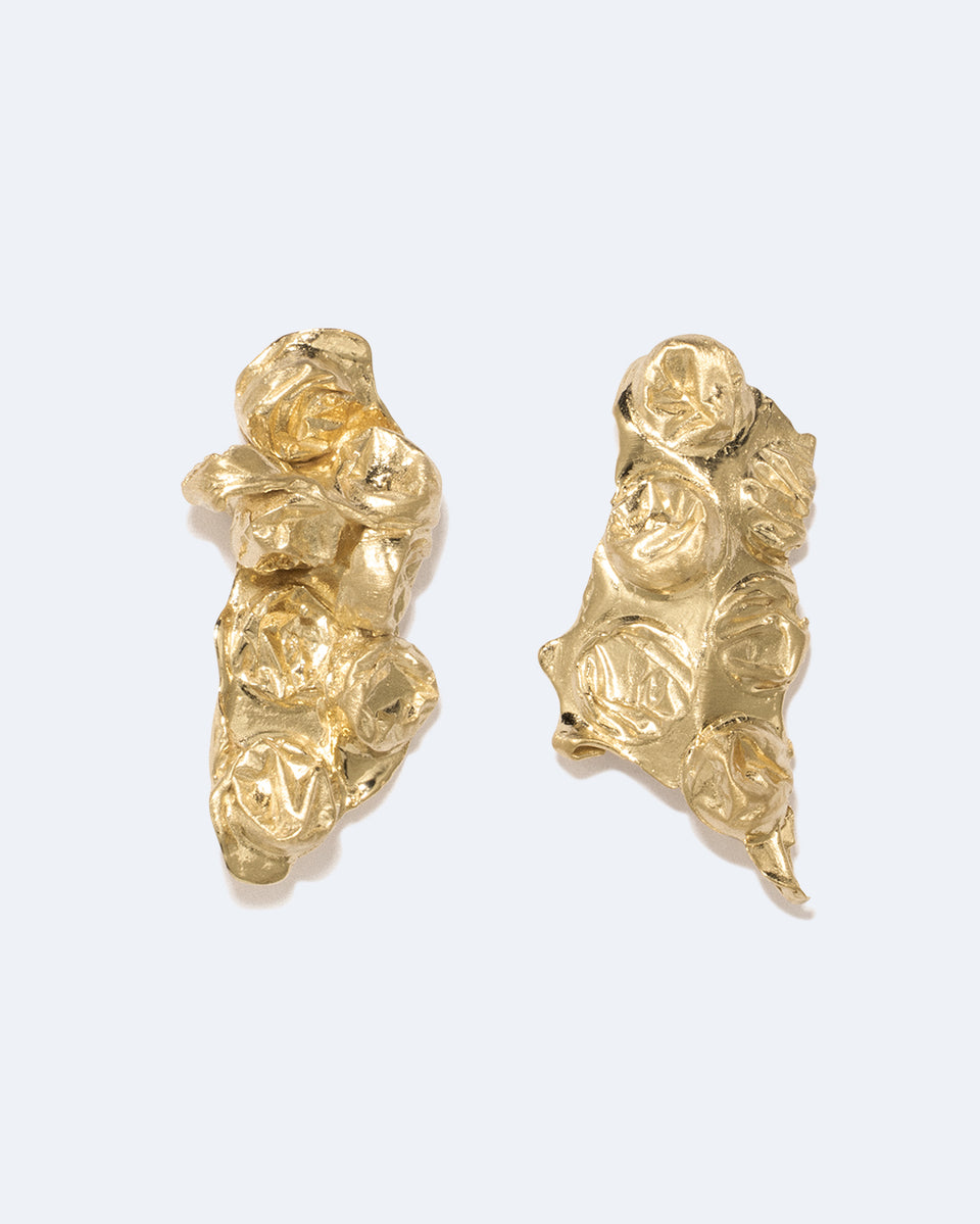 The Bit of Bubble Wrap Got Stuck in the Vacuum - Recycled Gold Vermeil Earrings