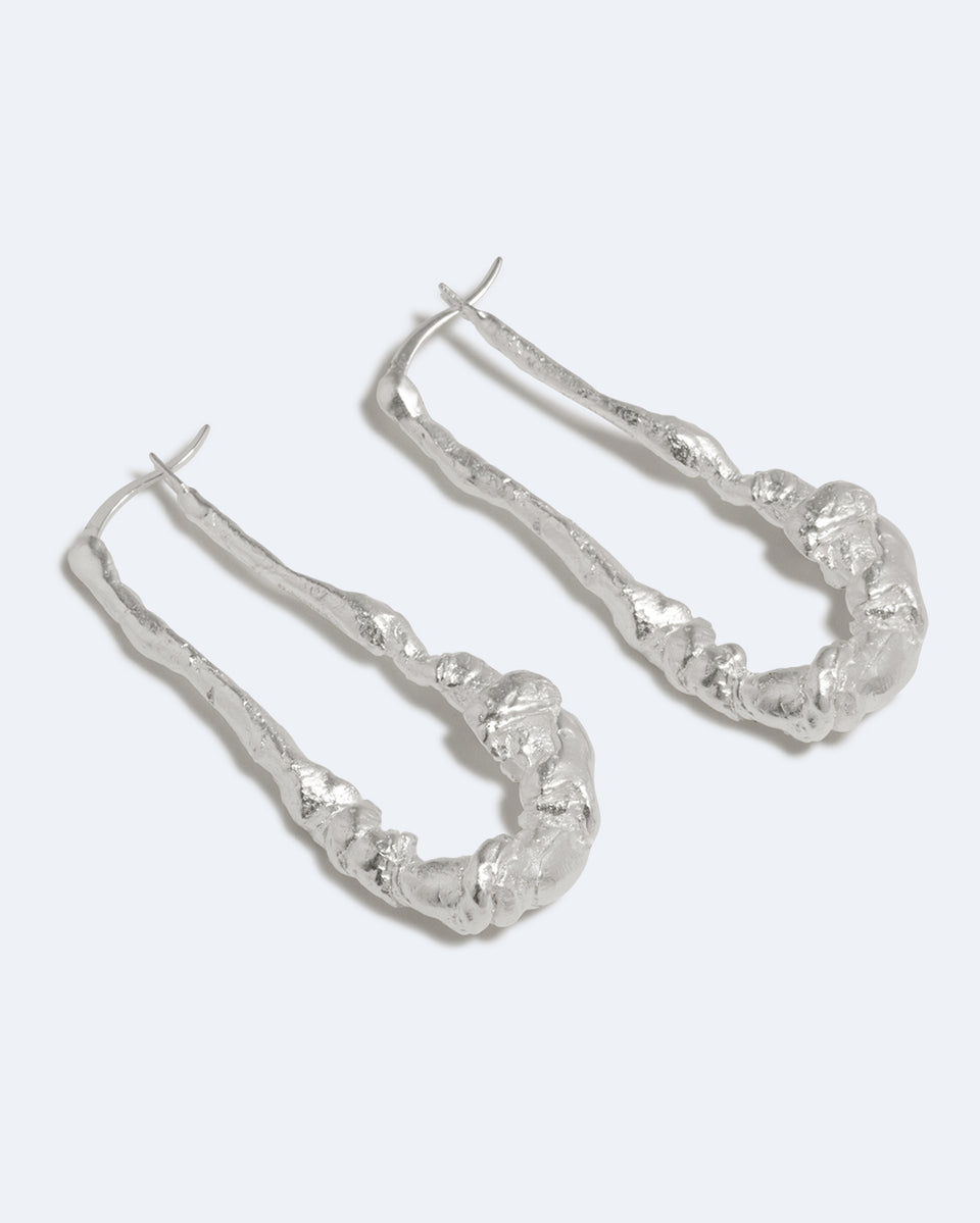 Dripstone - Silver Plated Earrings