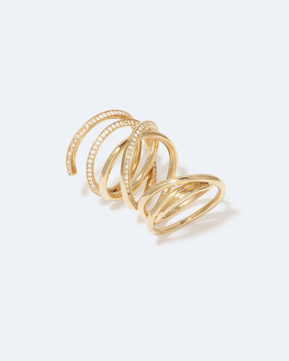 Running Against the Tide - White Topaz and Gold Vermeil Ring