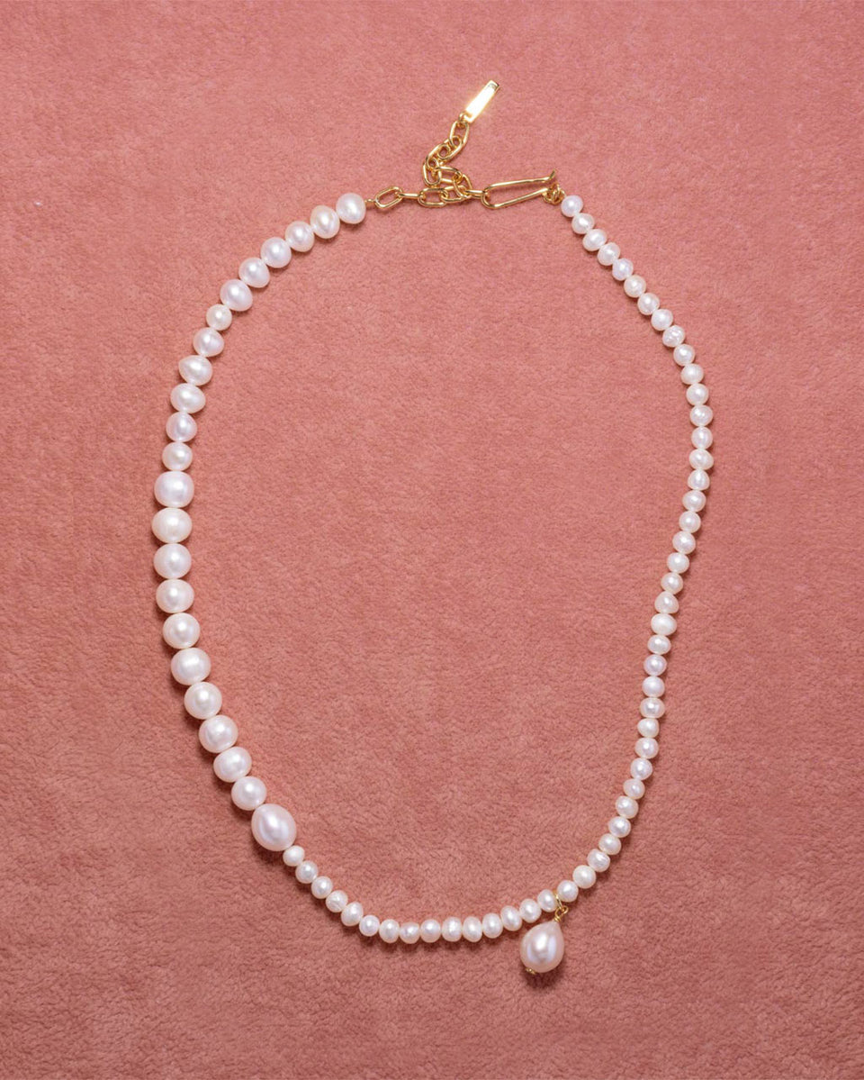 Casting Light - Pearl and Recycled Gold Vermeil Necklace