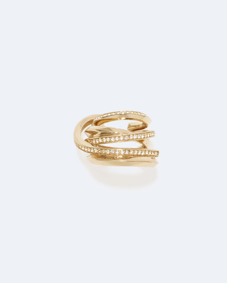 Stratum III - White Topaz and Gold Vermeil Ear Cuff
