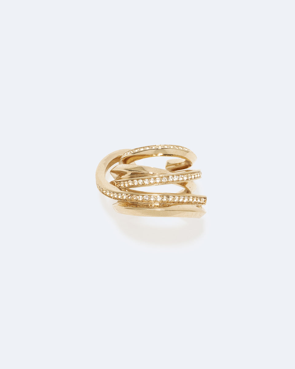 Stratum III - White Topaz and Gold Vermeil Ear Cuff