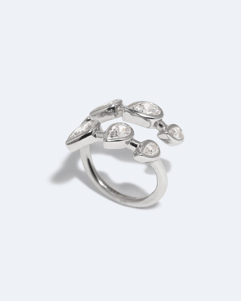 Arc - Zirconia and Recycled Silver Ring