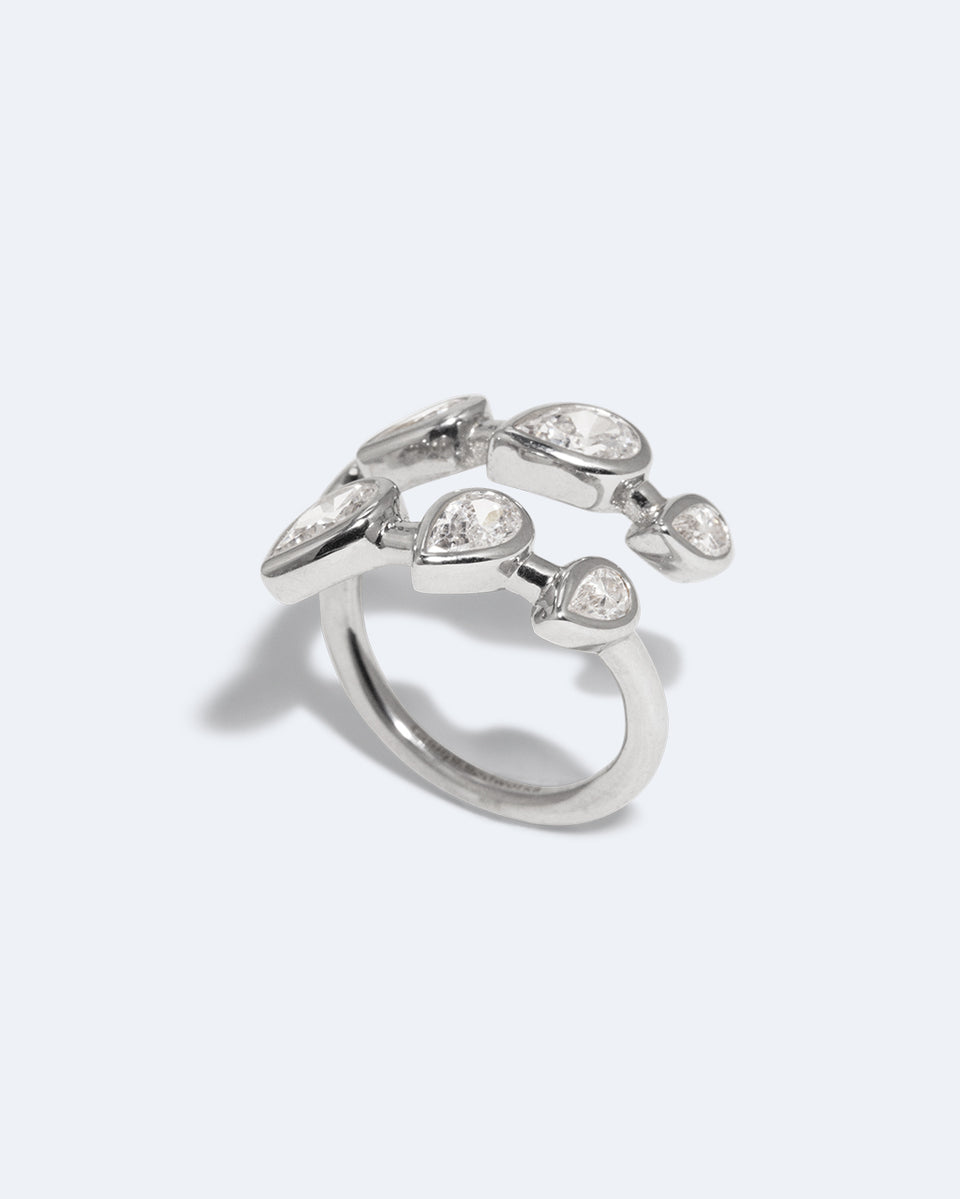 Arc - Zirconia and Recycled Silver Ring