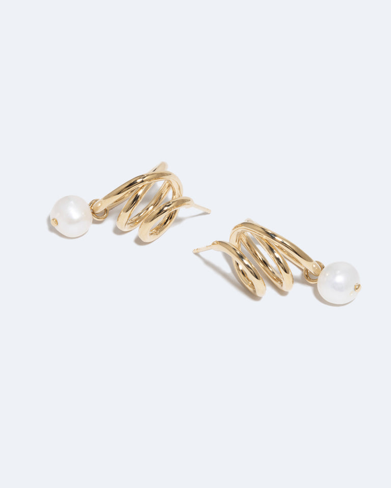 Flow - Pearl and Gold Vermeil Earrings