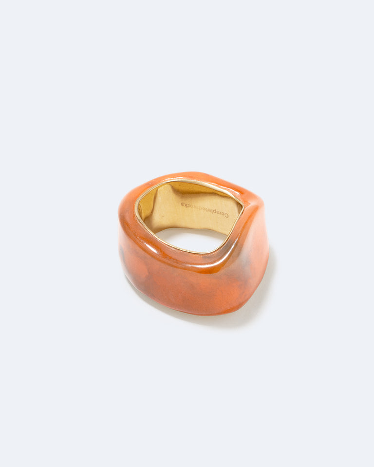 A Virtuous Circle? - Orange Bio Resin and Gold Vermeil Signet Ring