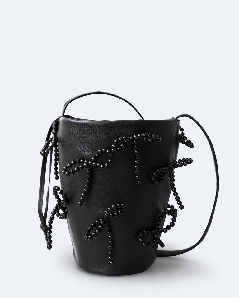 G14 - Pearl and Black Deadstock Leather Crossbody Shoulder Bag