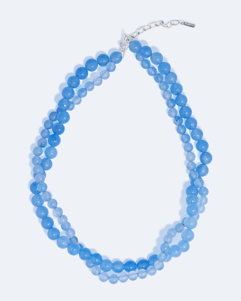 Floe - Blue Lace Agate Bead and Recycled Silver Necklace