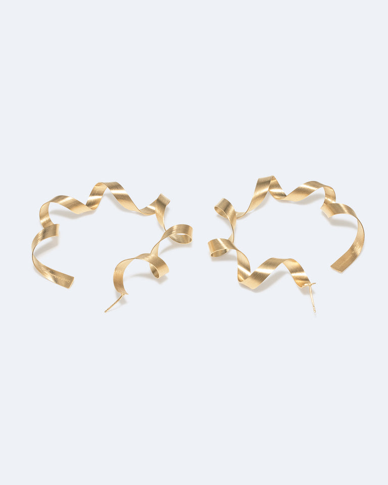 This is What Happens When the Paper Shredder Malfunctions - Gold Vermeil Earrings