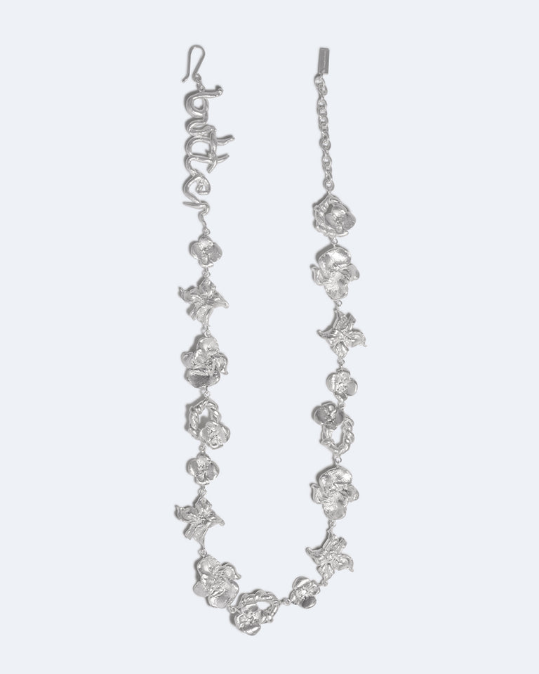 Time Passes Into Tributaries - Silver Plated Necklace