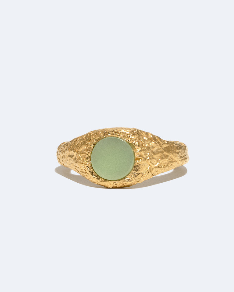 Foil - Jade Bio Resin and Recycled Gold Vermeil Ring