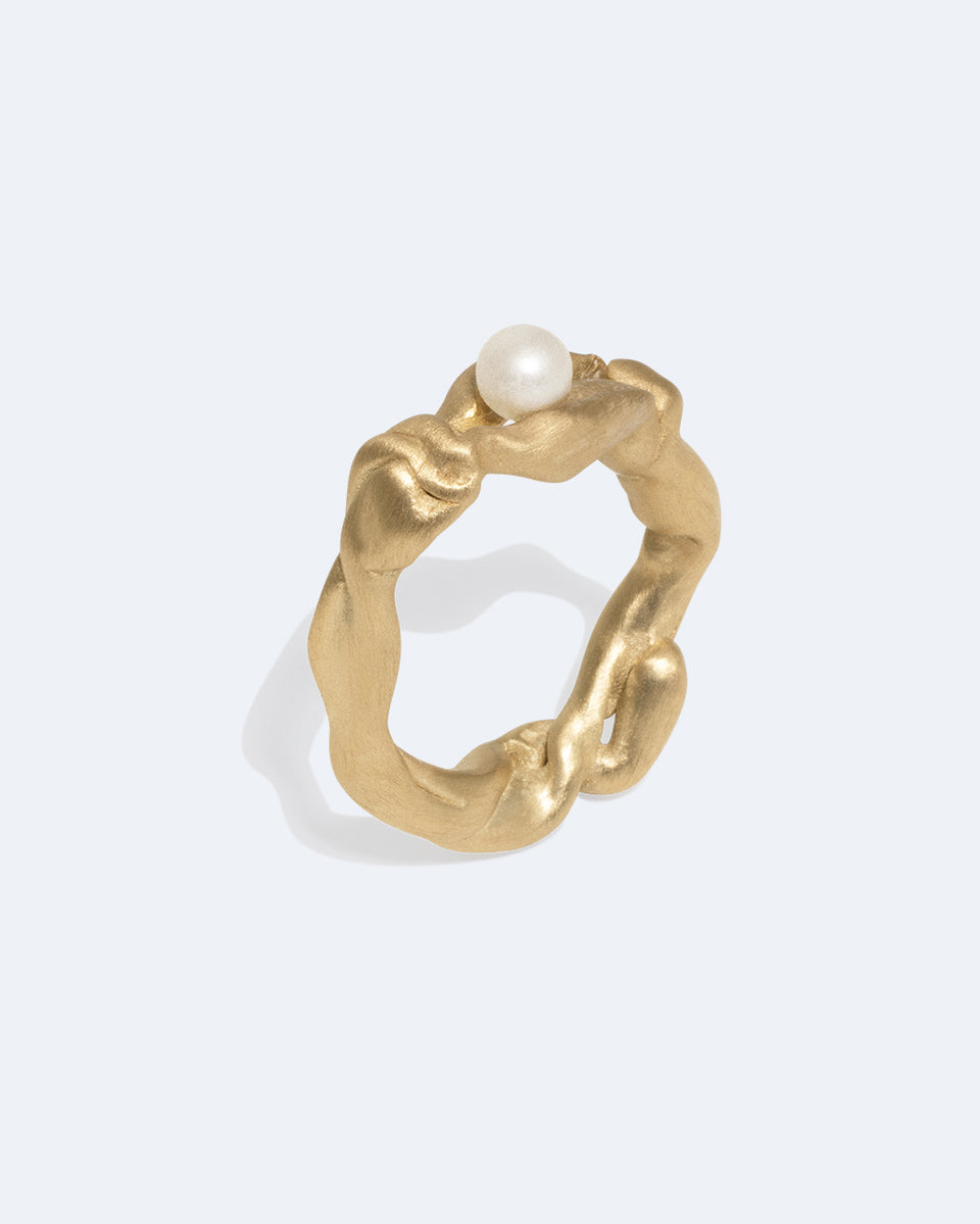Treacle - Pearl and Recycled Gold Vermeil Ring