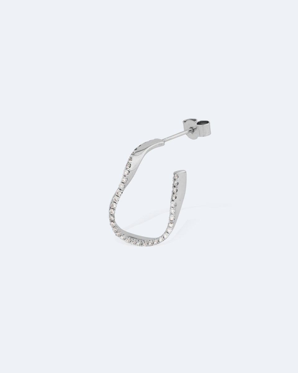 Elegy for W.W. - 18 Carat White Gold and Diamond Single Earring