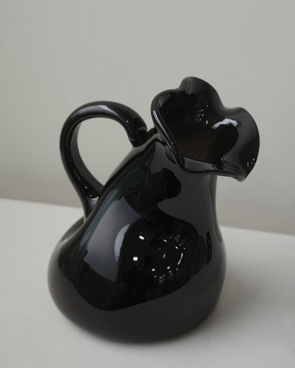 Thaw - Large Recycled Glass Jug in Black