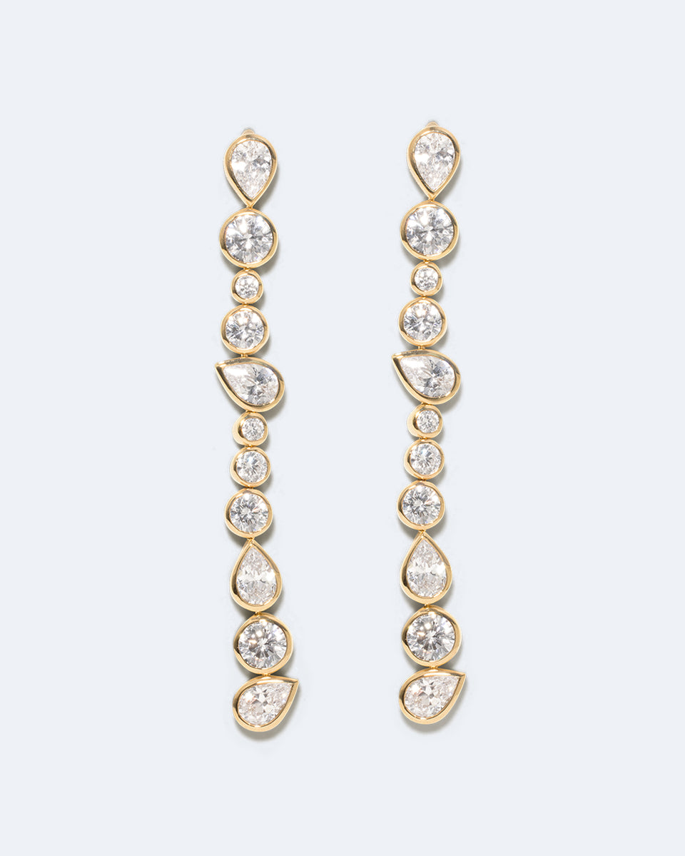 Glitch - Zirconia and Recycled Gold Vermeil Earrings