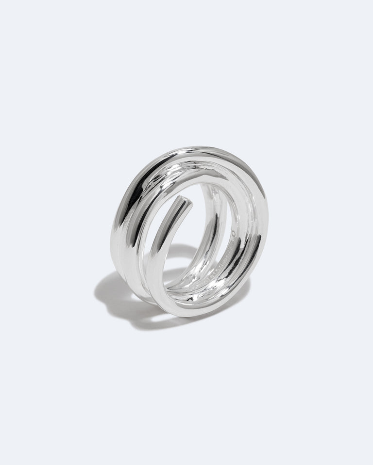 Coil - Zirconia and Recycled silver Ring