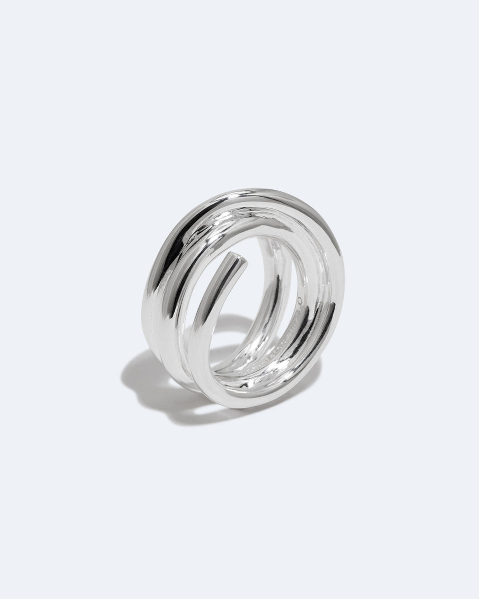 Coil - Zirconia and Recycled silver Ring