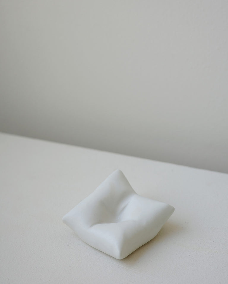 Bumped II - Ceramic Cushion in Matte White