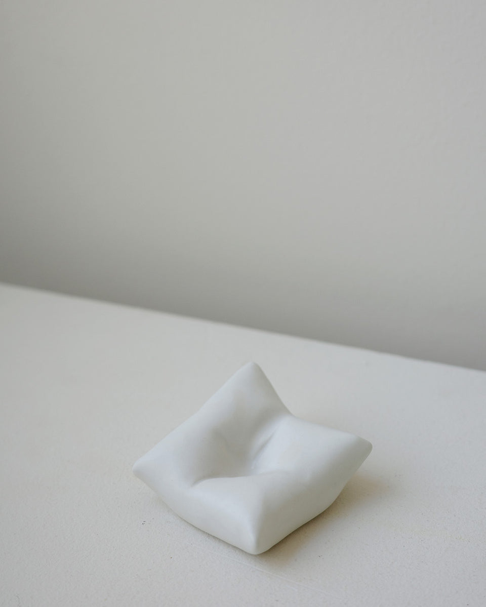 Bumped II - Ceramic Cushion in Matte White