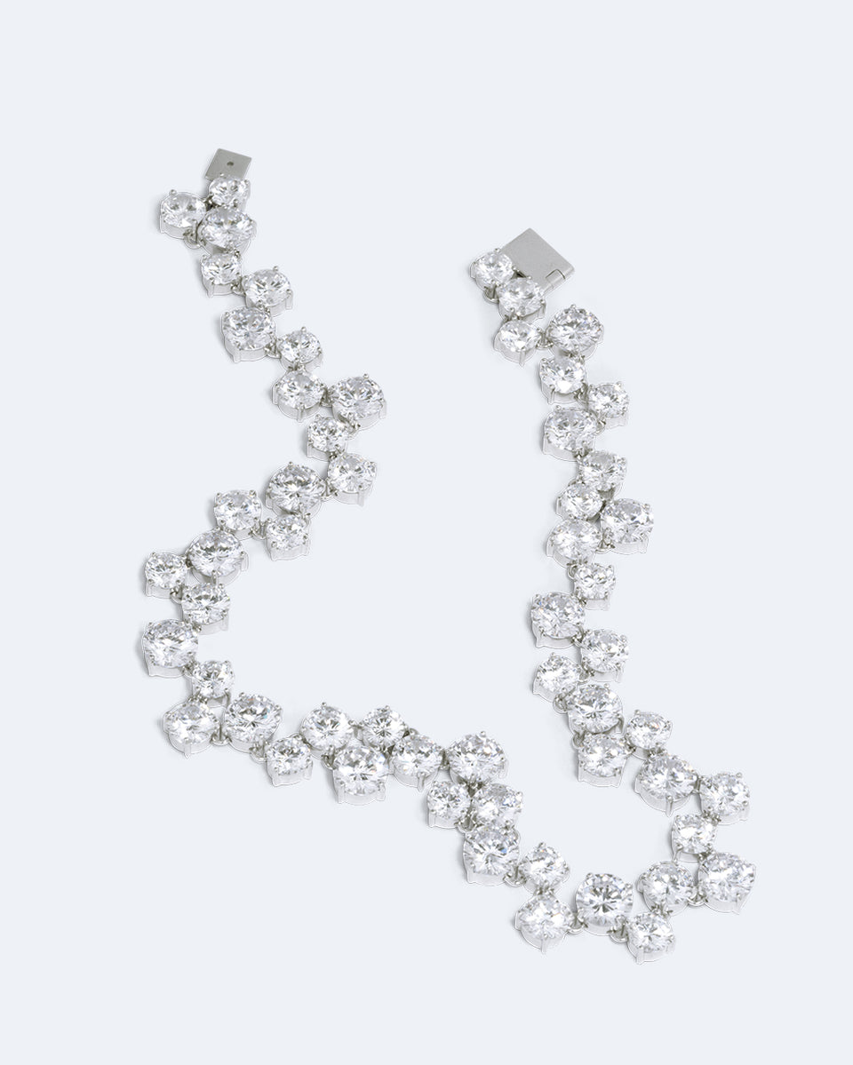 Juggernaut - Zirconia and Rhodium Plated Necklace