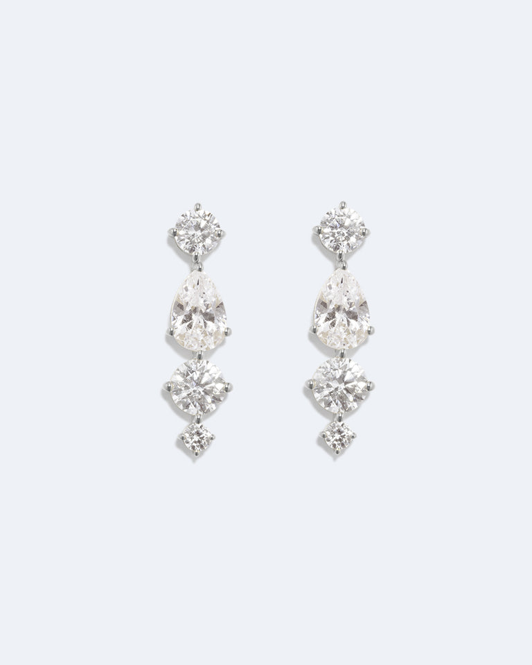 The Delusional "Time Vacuum" - Zirconia and Recycled Silver Earrings